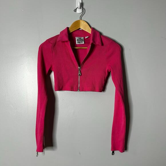 The Ragged Priest Floyd Zip-Up Top Women’s 6 Pink Grunge - Picture 4 of 10